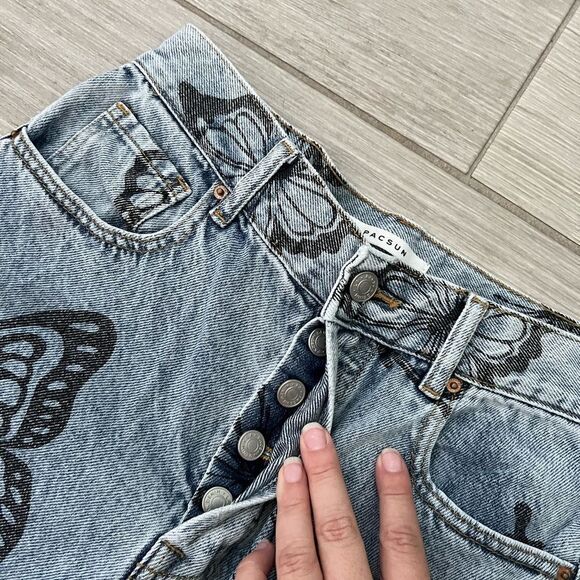 PacSun Eco Butterfly High Waisted Straight Leg Jeans size 26 - Picture 12 of 12
